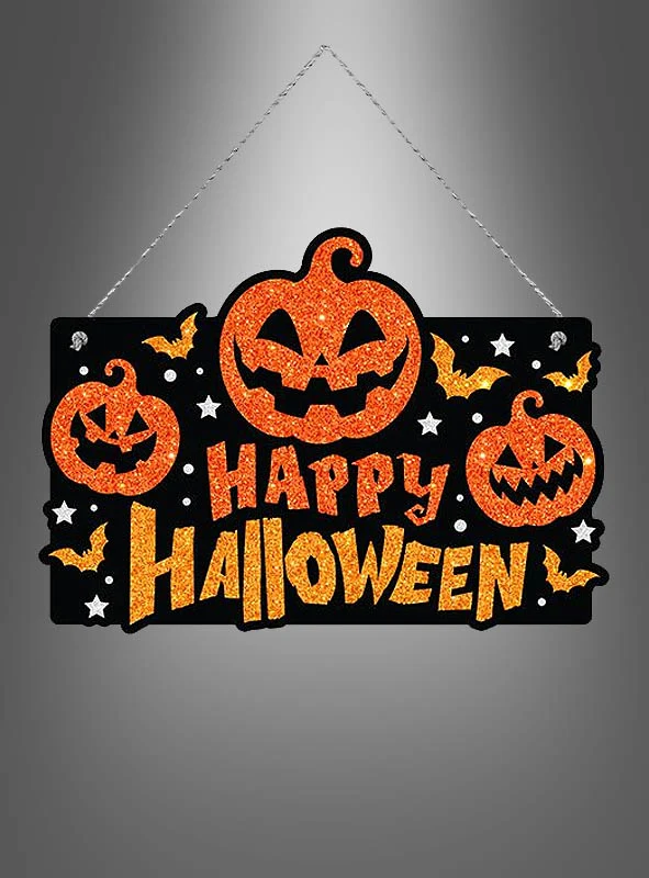 Happy Halloween Schild mit Kürbissen 37x27cm