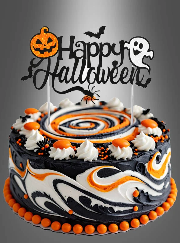 Halloween Kuchen Topper mit Glitter
