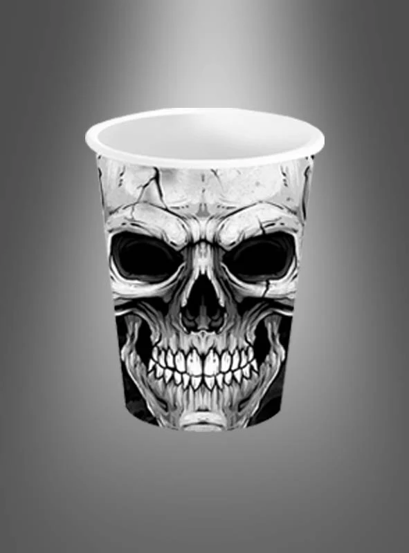 6 St. Halloween Totenkopf 240ml Trinkbecher