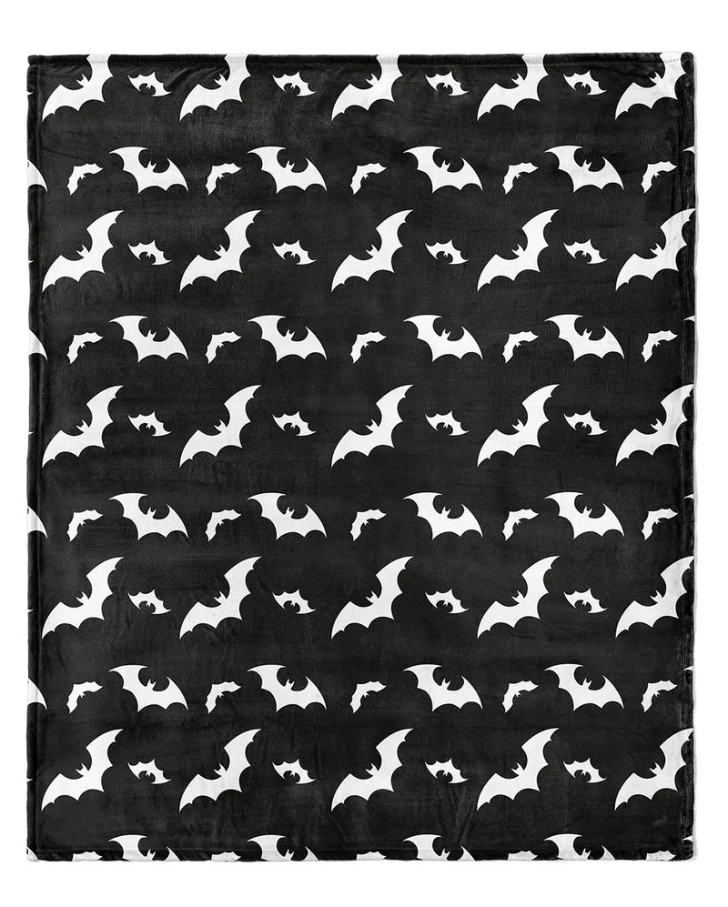 XL Gothic Kuscheldecke mit Fledermaus Motiv 152x178cm