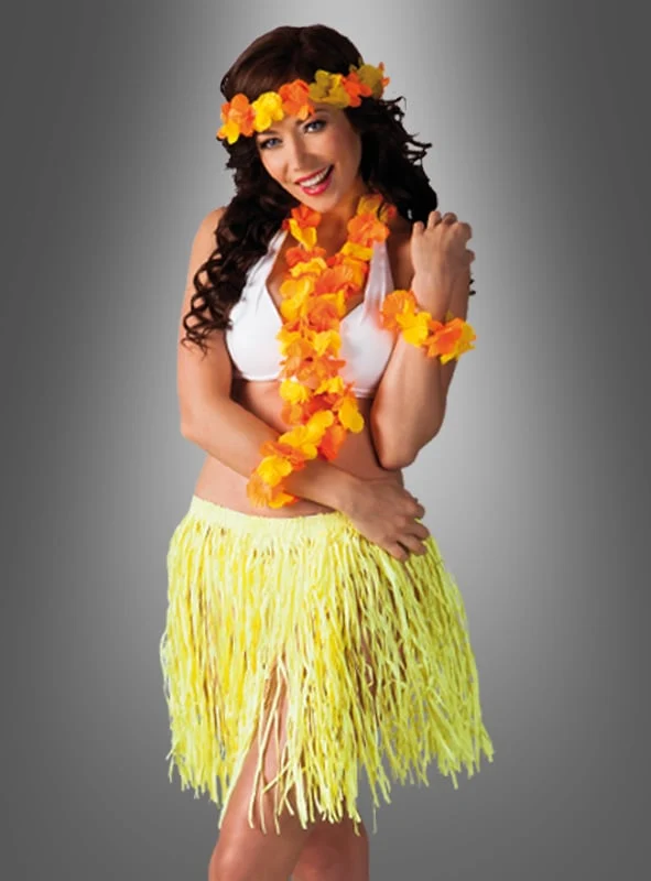 Hula Hawaii Set mit Bastrock