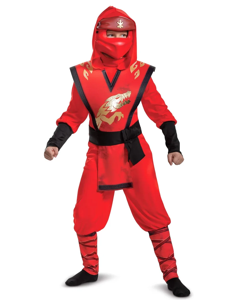 Kai-Kostüm Ninjago™ Legacy für Kinder rot-schwarz-gold
