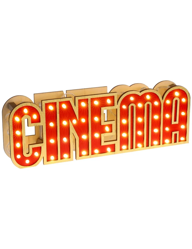 Holz-Schild Cinema Deko-Artikel 30 x 4 x 10 cm