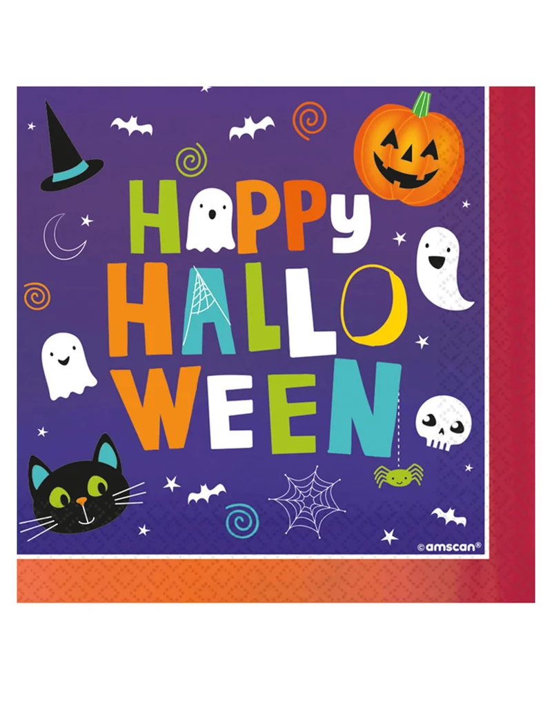 Servietten für Halloween Happy Halloween Partydekoration 16 Stück bunt 33x33cm