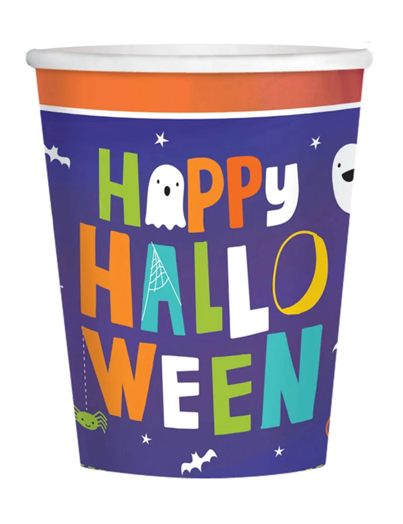Halloween Friends Party-Trinkbecher für Ihre Festtafel 8 Stück bunt 250 ml
