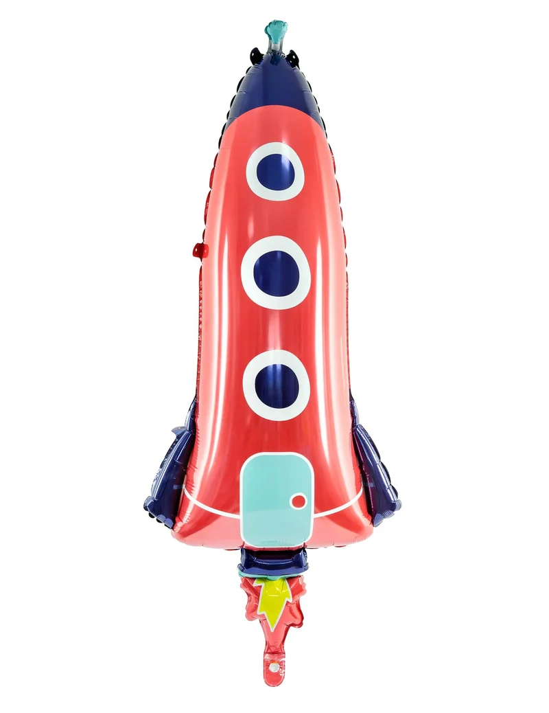 Galaktischer Raketen-Folienballon Raumdekoration bunt 44 x 115 cm