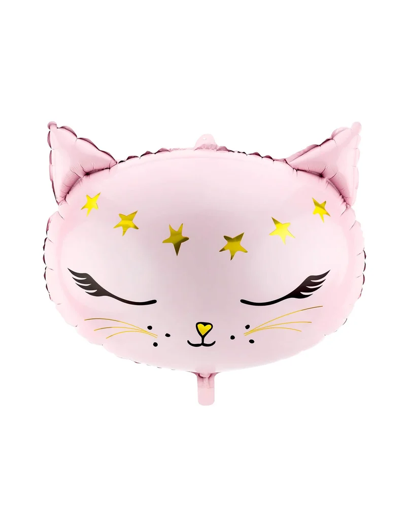 Süße Katze-Folienballon Raumdeko rosa-gold 48 x 36 cm