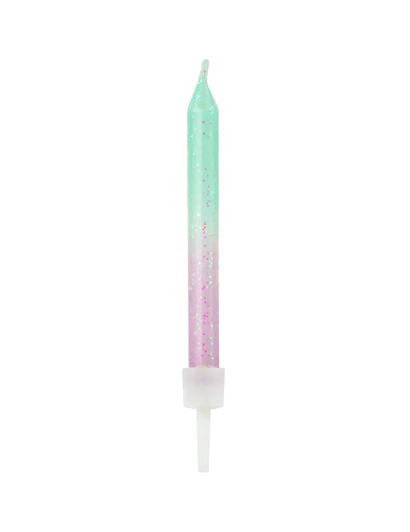 Meerjungfrauen-Kerzen Deko für Kindergeburtstage 20 Stück türkis-rosa 6 cm