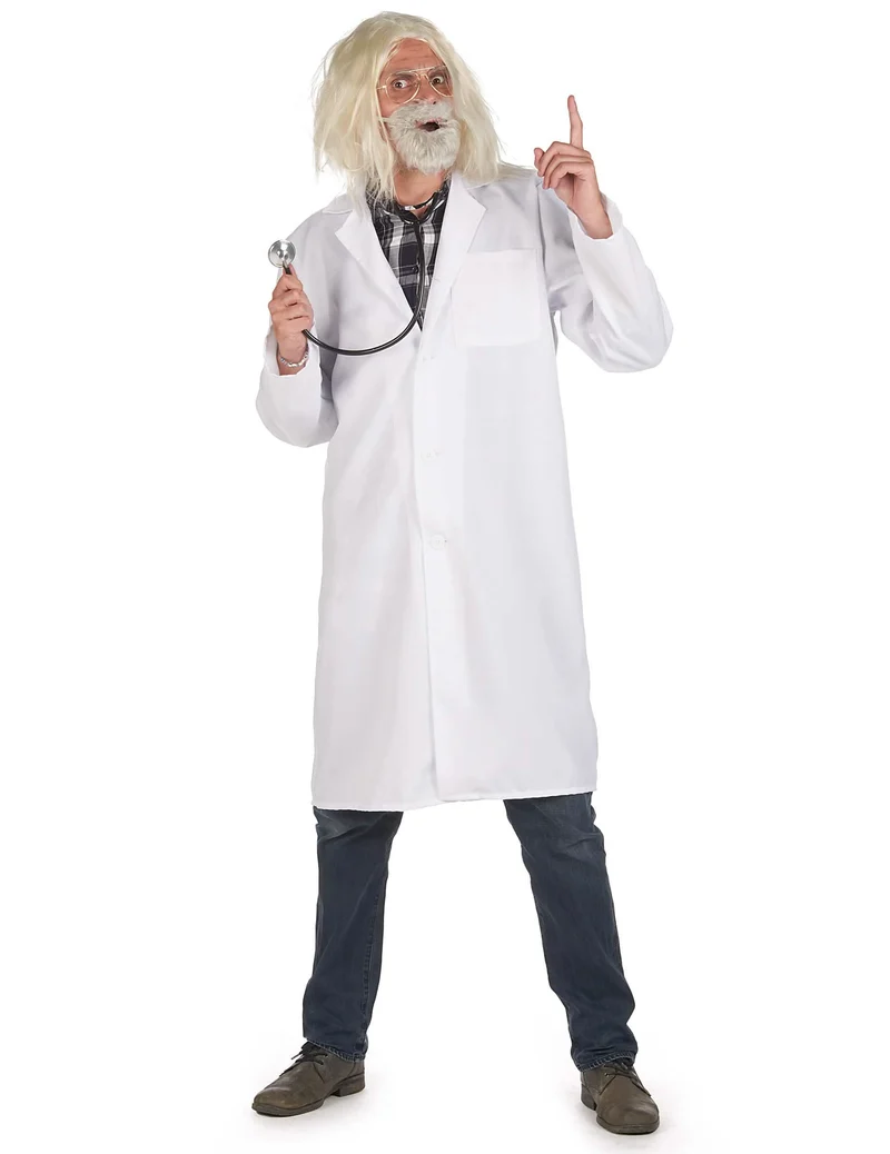 Doktor-Kittel Arzt-Kostüm für Herren Halloween weiss