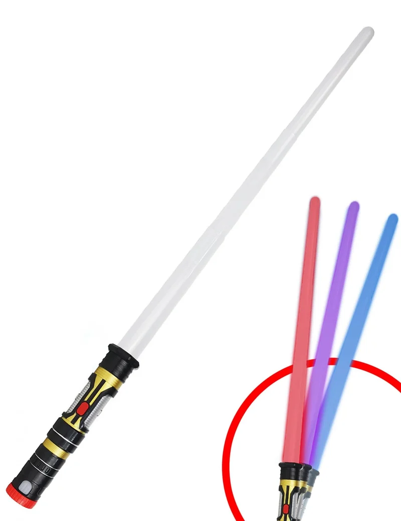 Einziehbares 3-in-1-Licht-Laserschwert 80 cm