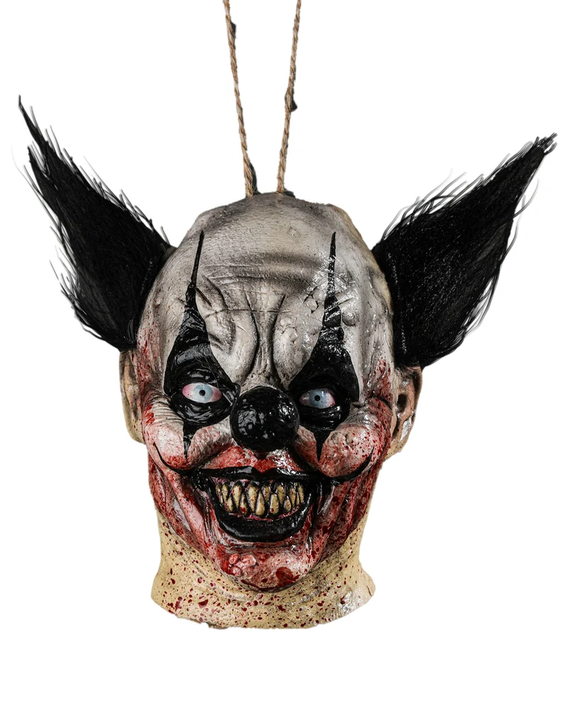 Carnevil Clown mit Haaren Mini Schrumpfkopf Hängefigur 15cm
