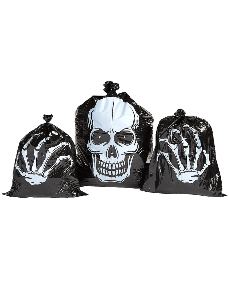 3 Skelett Laubsäcke