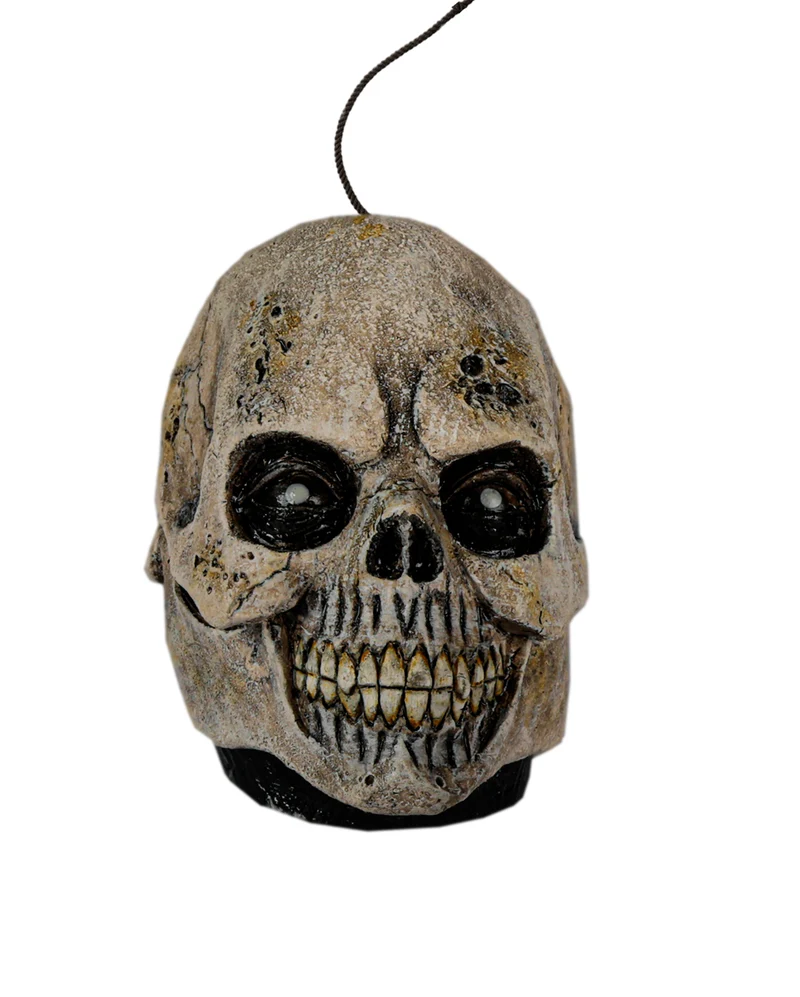 Antik Totenschädel Schrumpfkopf Hängefigur 15cm