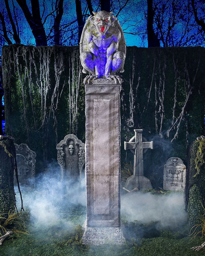 Gigantische Säule & Gargoyle mit Licht & Sound 244cm