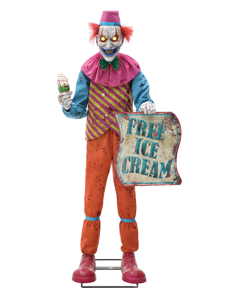Horrorclown Eisverkäufer Halloween Animatronic 180cm