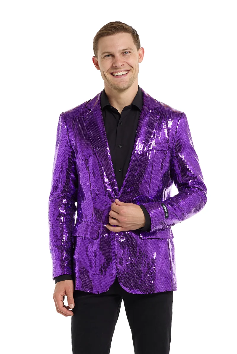 Suitmeister| Sequins Purple | Glitter Jasje Paars Heren