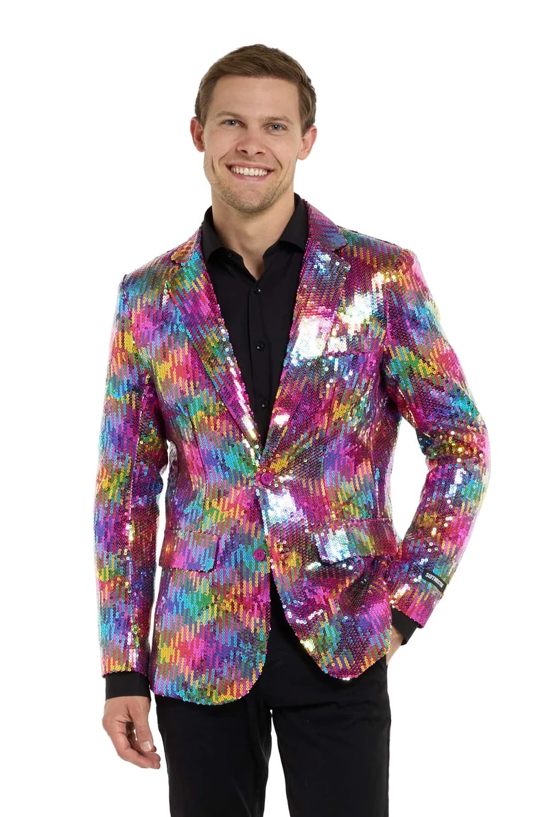Suitmeister| Sequins Rainbow | Glitter Jasje Regenboog Heren