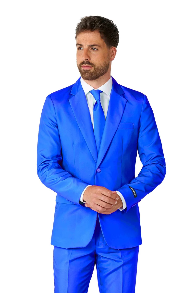 Suitmeister | Solid Blue | Herenpak | Herenkostuum Blauw