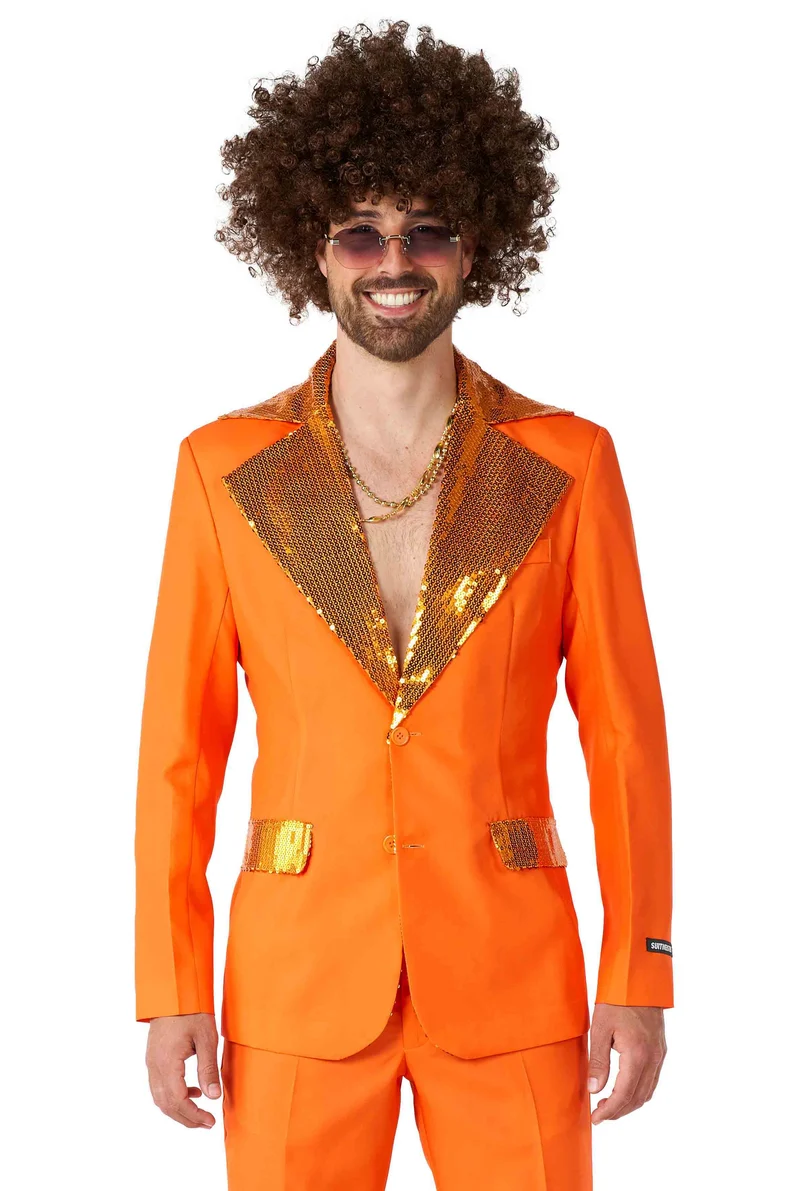 Suitmeister | Disco Suit Orange | Discokostuum Heren