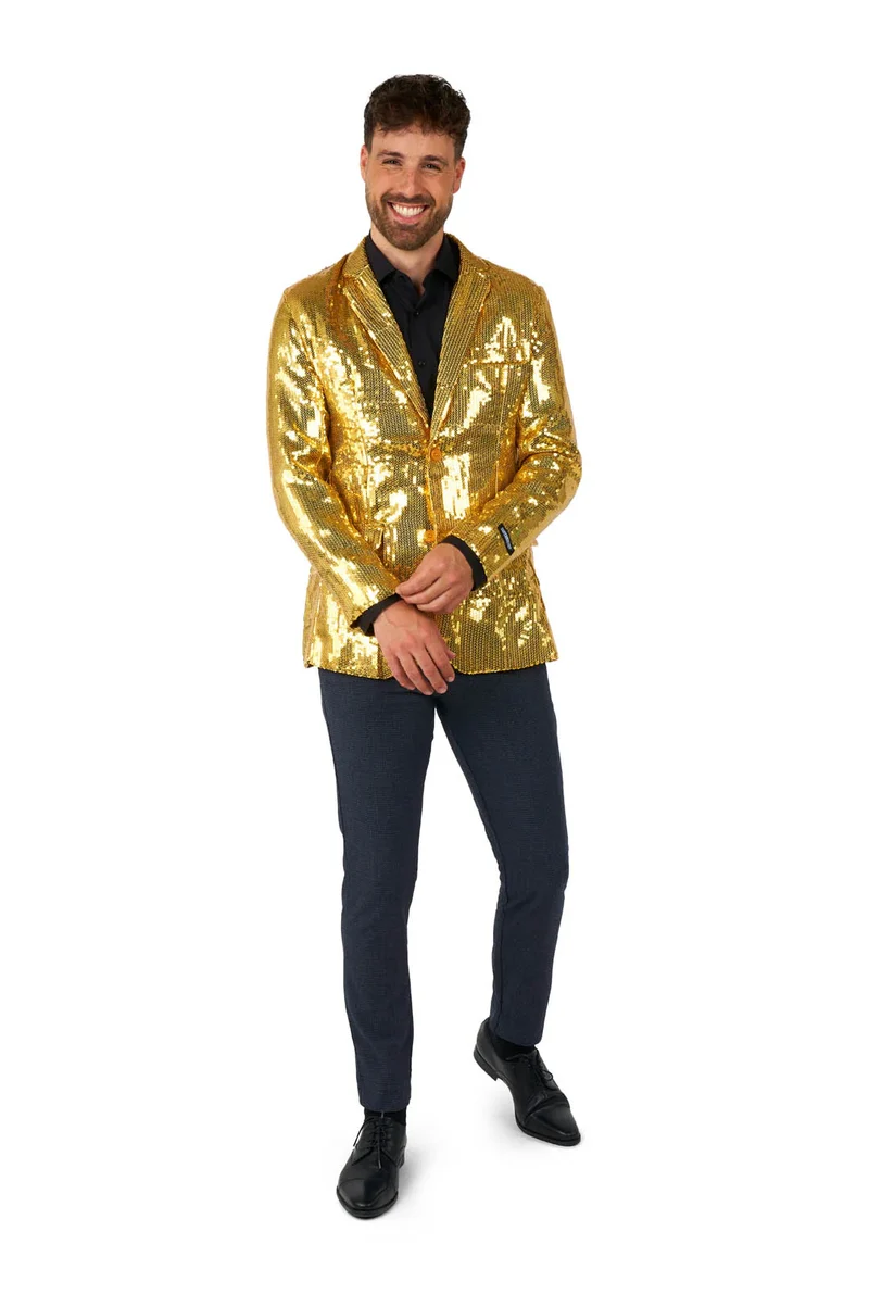 Suitmeister| Sequins Gold | Glitter Jasje Goud | Blazer voor Heren