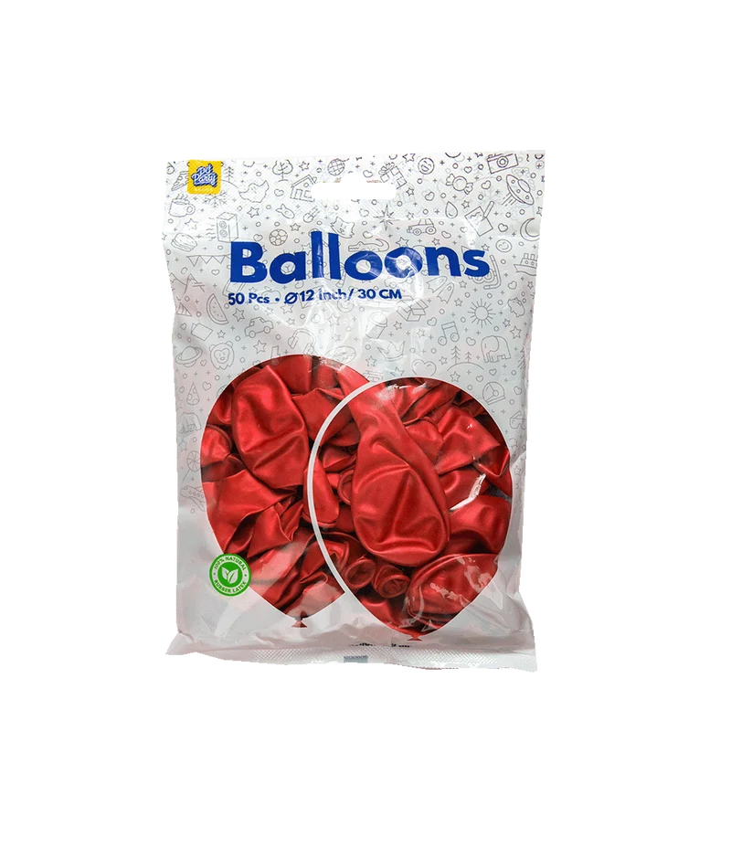 Rote Ballons Metallic 30cm 50Stk
