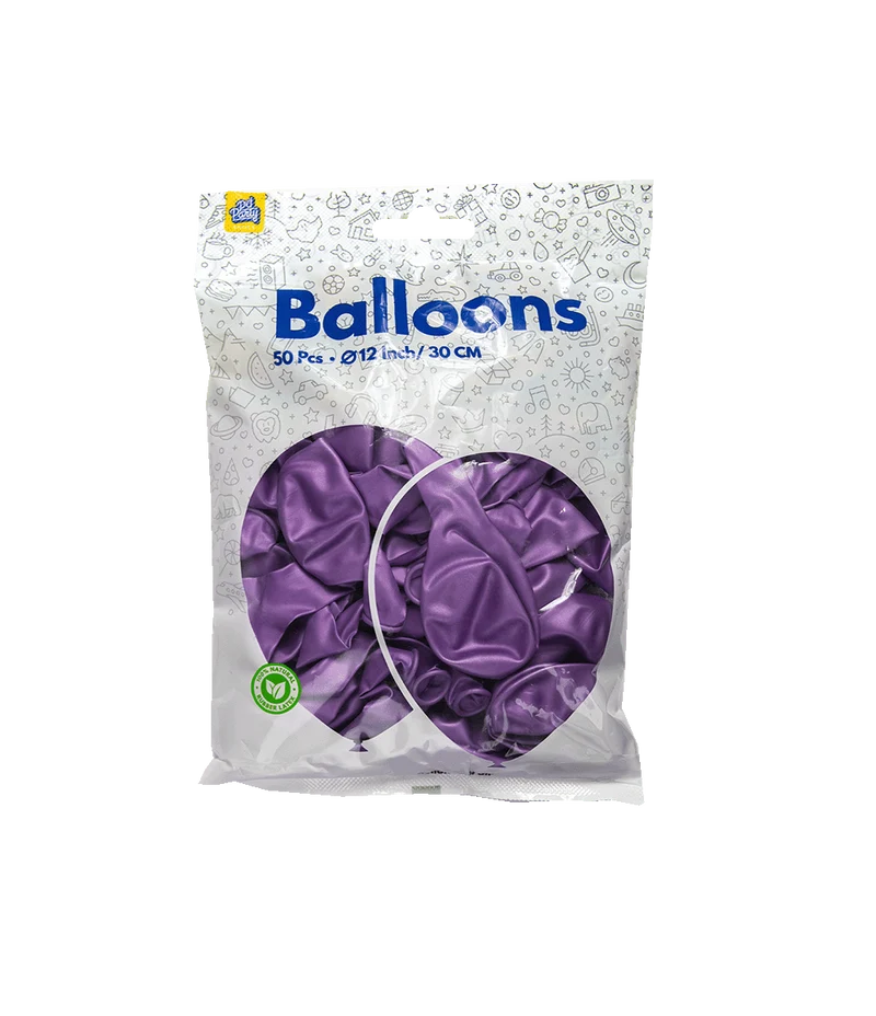 Lila Ballons Metallic 30cm 50Stk