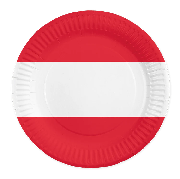 Österreich Teller Rot Weiß 23cm 8Stk