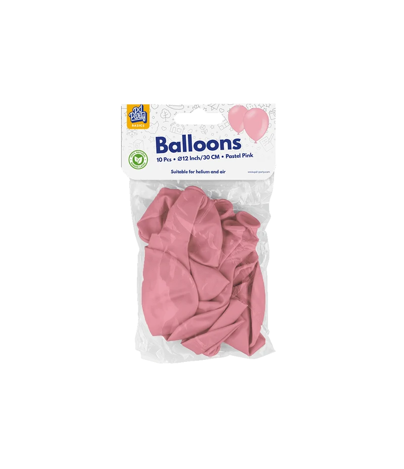 Rosa Luftballons Pastell 30cm 10Stück