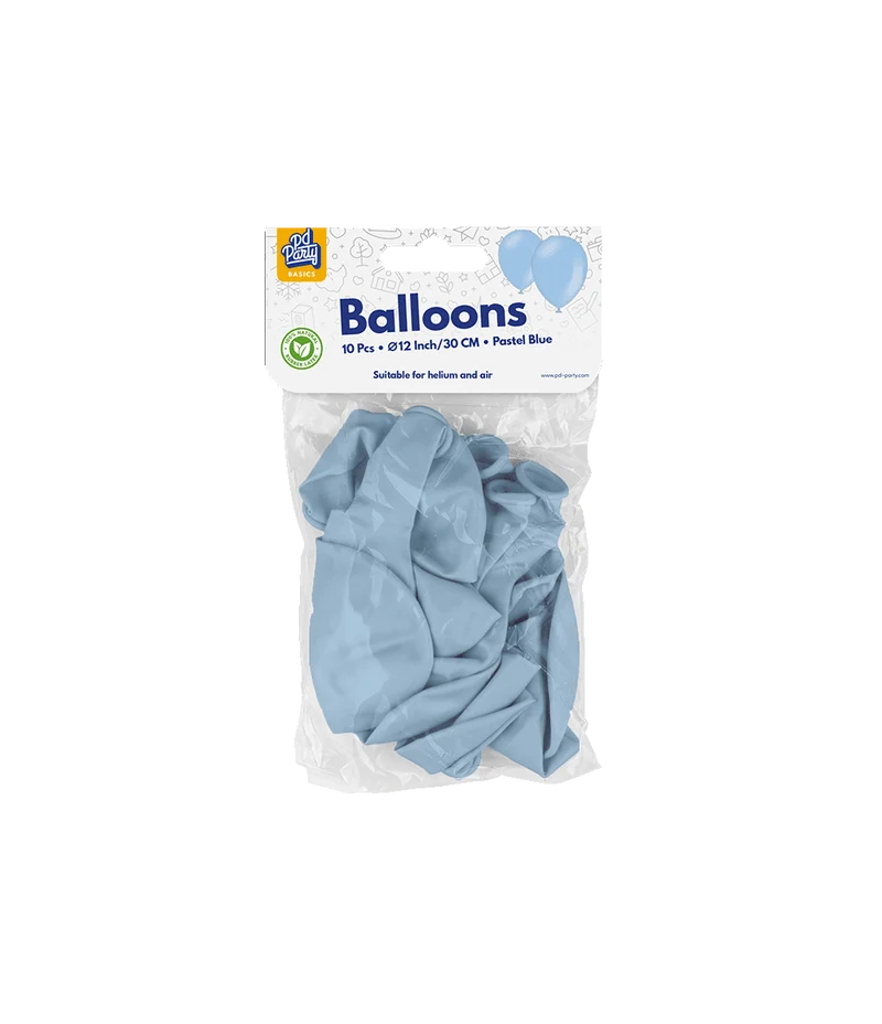 Hellblaue Ballons Pastell 30cm 10 Stk