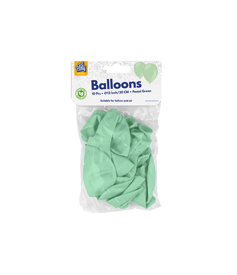 Hellgrüne Luftballons Pastell 30cm 10 Stk