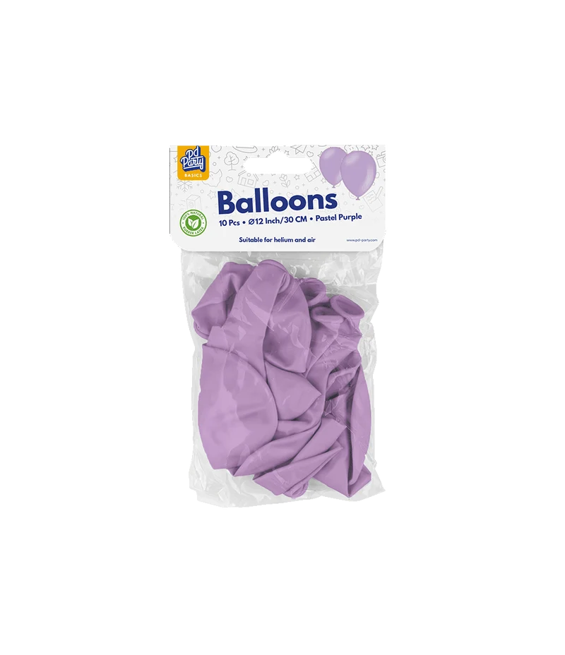 Lila Luftballons Pastell 30cm 10 Stk
