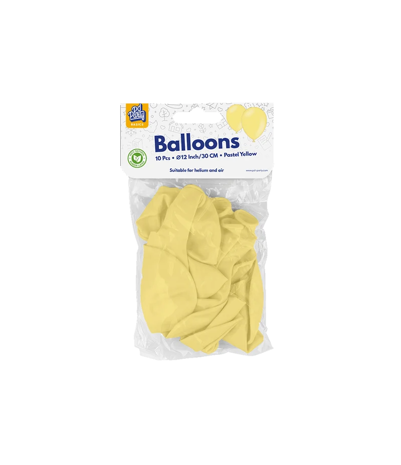 Gelbe Luftballons Pastell 30cm 10Stk