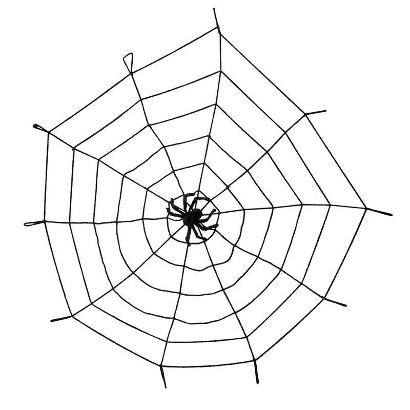Elastisch spinnenweb met spin – zwart