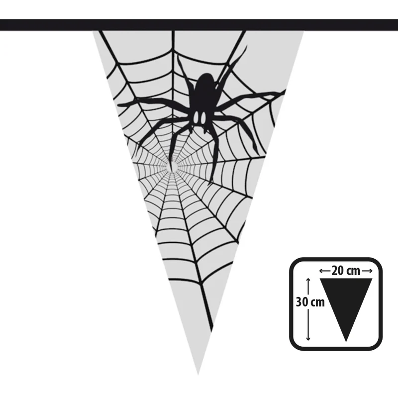 PE vlaggenlijn met spinontwerp – 6 meter – 15 vlaggen