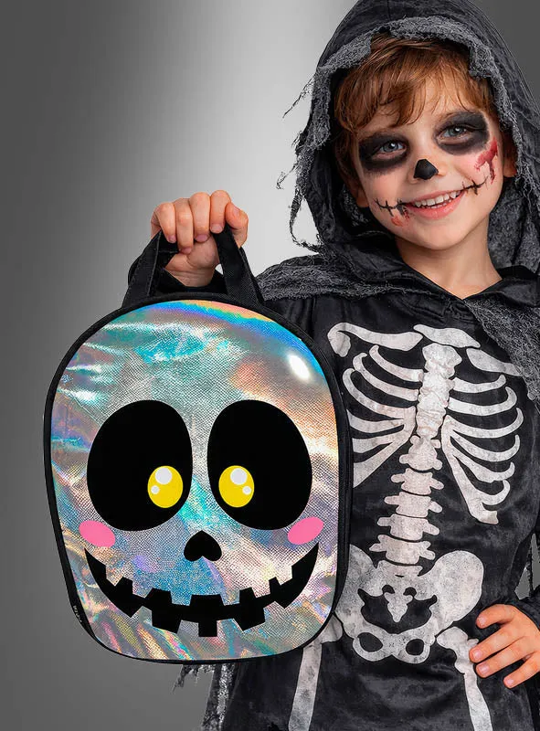 Halloween Tasche schillernder Totenkopf
