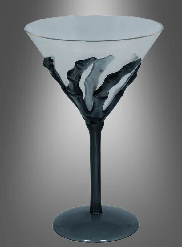 Cocktail Glas Skeletthand 18cm