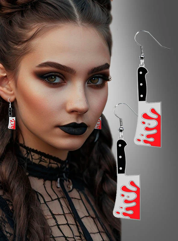 Fleischmesser Ohrringe Halloween