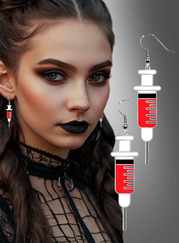 Blutige Spritzen Ohrringe Halloween