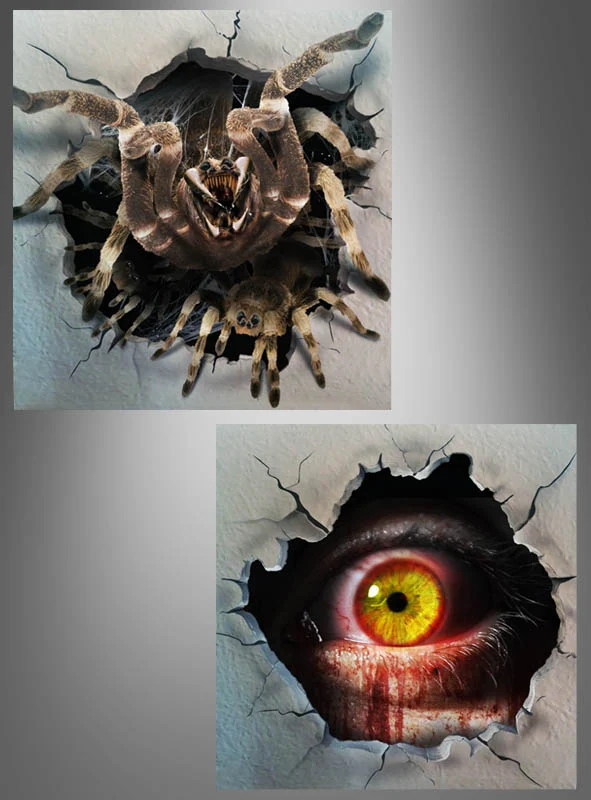 Wandaufkleber Halloween Deko Spinne oder Auge