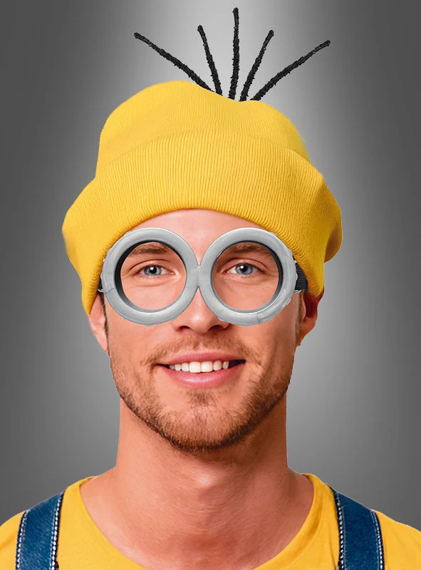 Gelbe Mütze mit Brille