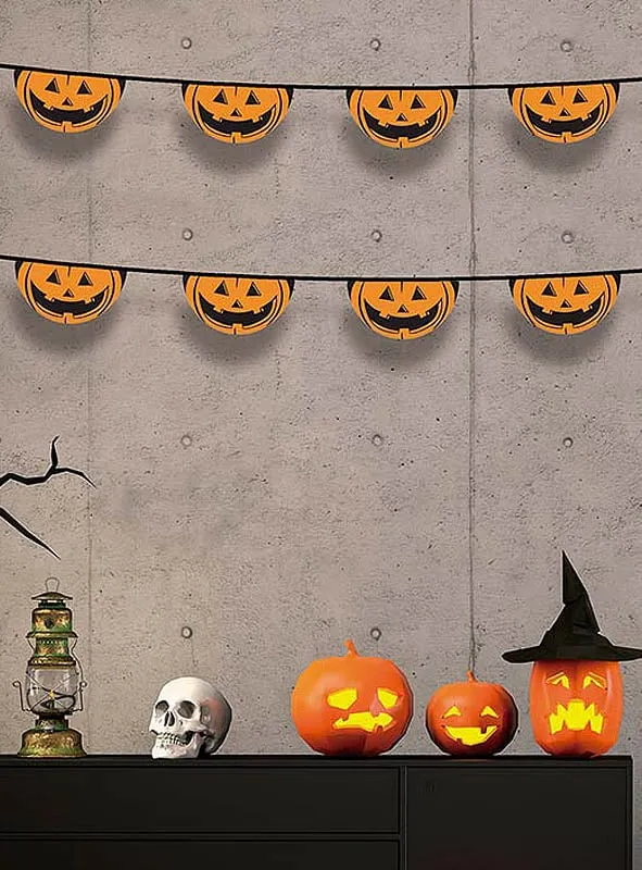 Halloween Girlanden Kürbis oder Totenkopf