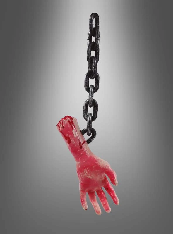 Dekoration 40cm abgehackte Hand an Kette