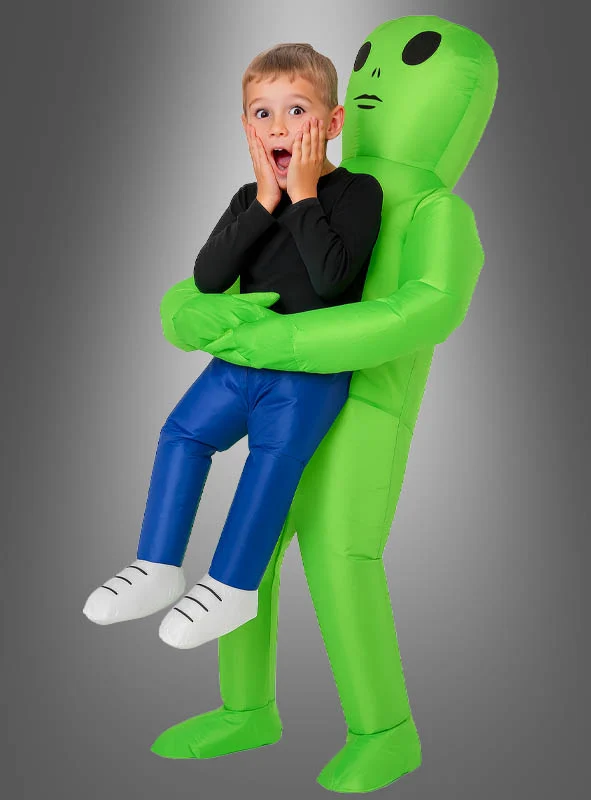 Alien Kostüm aufblasbar für Kinder