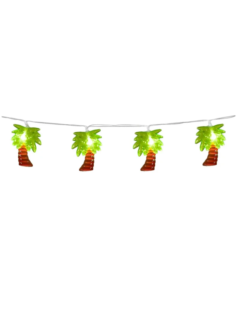 Palmengirlande Sommerparty-Deko leuchtend grün-braun 140 cm