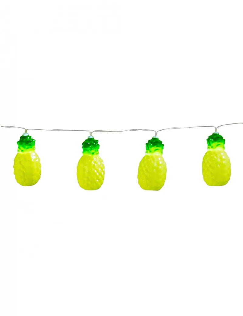 Ananas-Girlande Sommerparty-Deko leuchtend gelb-grün 140 cm