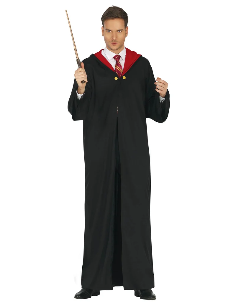 Zauberschüler-Gewand für Herren Halloween-Verkleidung schwarz