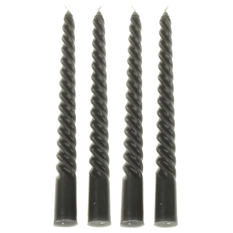 8er Set Tischkerze Twist Dunkelgrau