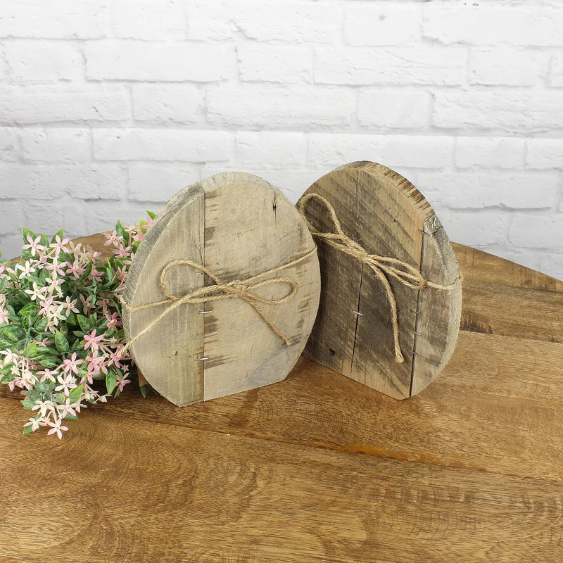 2er Set Deko Osterei Holz 19 cn