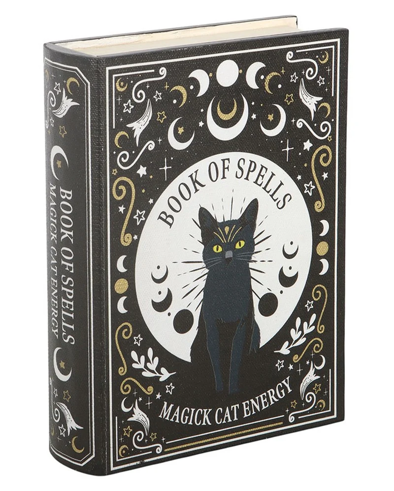 Zauberbuch „Black Cat Magick“ Aufbewahrungsbox 21cm