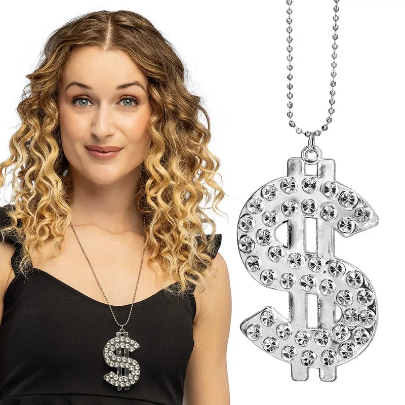 Halskette „Bling Dollar“ aus Silber